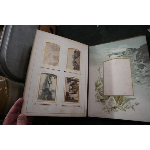 252 - Well populated Victorian photo album together with loose photos 