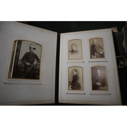 252 - Well populated Victorian photo album together with loose photos 