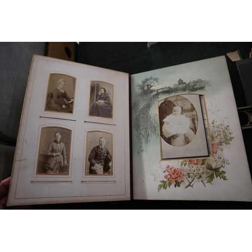 252 - Well populated Victorian photo album together with loose photos 