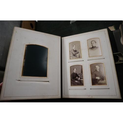 252 - Well populated Victorian photo album together with loose photos 