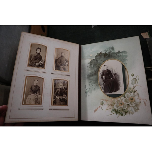 252 - Well populated Victorian photo album together with loose photos 