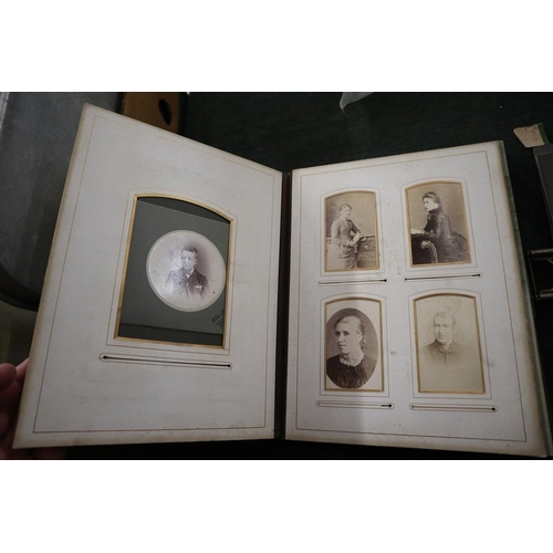 252 - Well populated Victorian photo album together with loose photos 