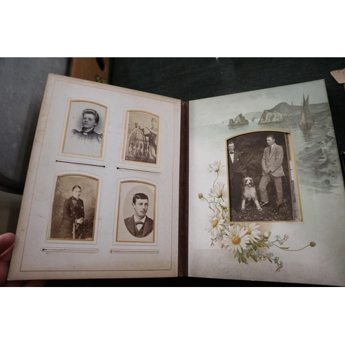 252 - Well populated Victorian photo album together with loose photos 