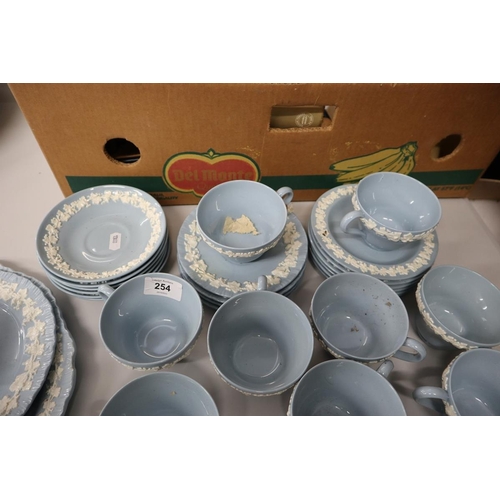 254 - Wedgwood tea set - embossed Queen's Ware