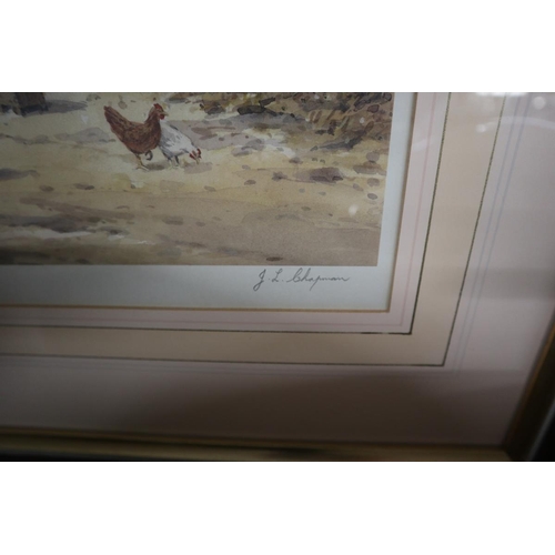 292 - Signed print of a farmyard scene by JL Chapman