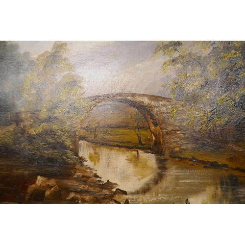 303 - 2 Oil on canvas - River scene signed Grace Todd c1890 - Approx image sizes: 34cm x 44cm