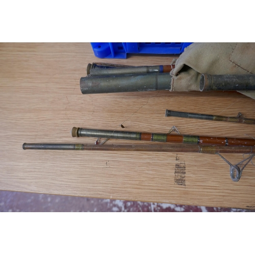 319 - Collection of assorted fishing rods to include fly & course, bamboo and fibreglass