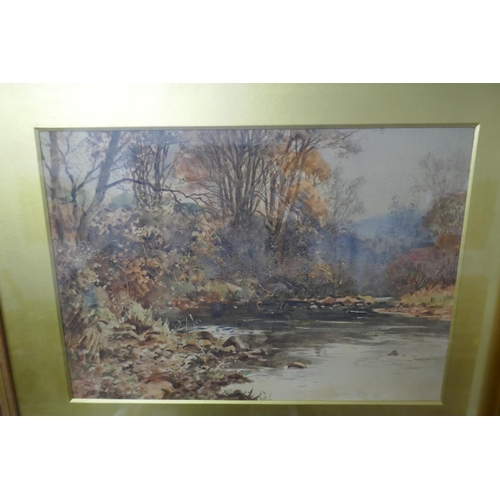 339 - Watercolour - J.G. Sykes river landscape - Approx image size: 34cm x 24cm