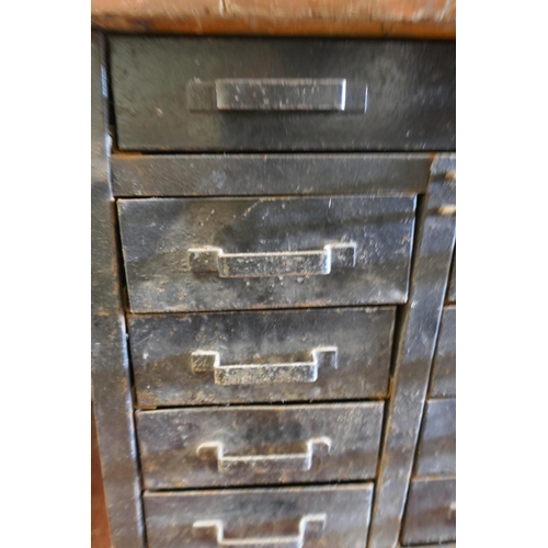 341 - Set of workshop metal bank of drawers - Approx size: W: 71cm D: 70cm H:83cm