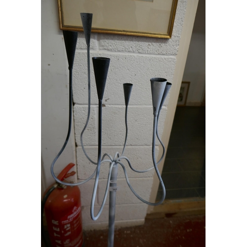 342 - Metal candelabra - Approx height: 124cm