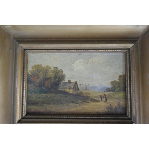 363 - Pair of oils in gilt frames - Approx image sizes: 15cm x 10cm