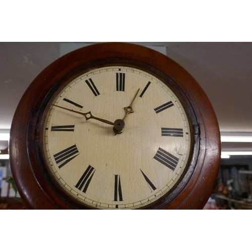 382 - Victorian twin weight circular wall clock in good working order