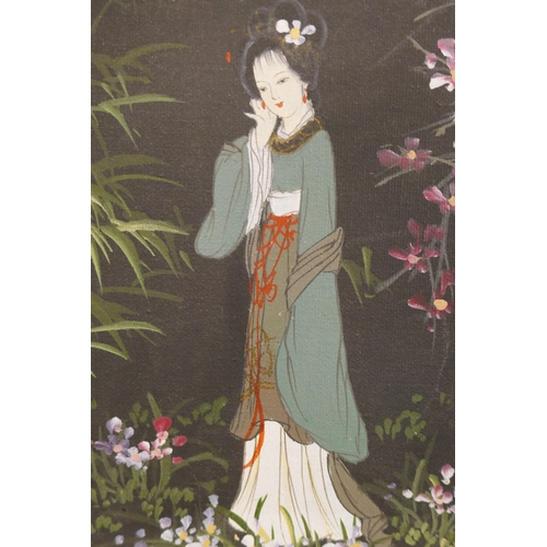 391 - Pair of Oriental oils on canvas - geisha girls