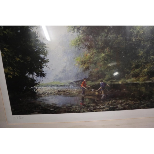 409 - L/E Print by Hugh Gurney - Boys playing in river