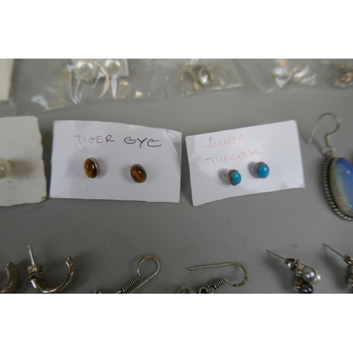 68 - Collection of silver earrings