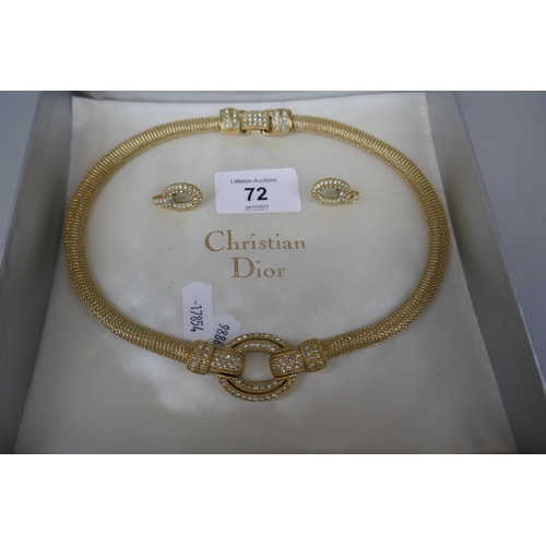 72 - Vintage Christian Dior 1980s necklace and earrings in original box