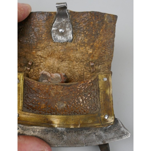 85 - Antique flintstone pouch