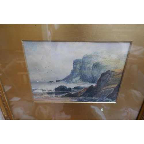 430 - 2 watercolours of landscape scenes indistinct signature - Approx image sizes: 22cm x 16cm