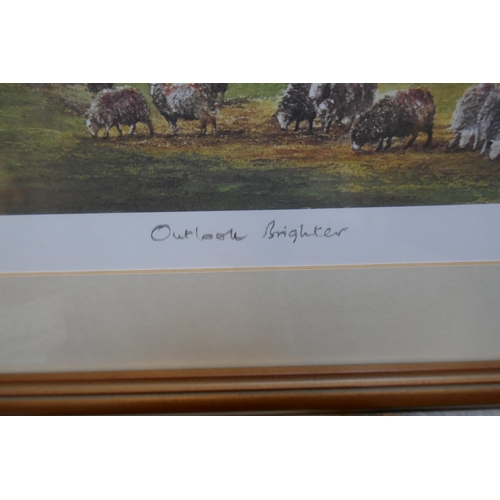 434 - L/E signed print - Outlook Brighter indistinct signature