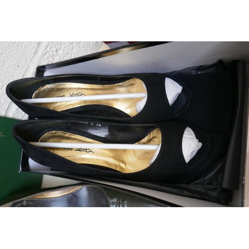 442 - 4 pairs of designer shoes - Escada, Prada Salvatore Ferragamo and Lisa Kay all size 38 size 5 UK