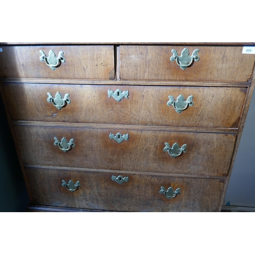 459 - Early walnut chest on stand - Approx size: W: 95cm D: 52cm H: 132cm