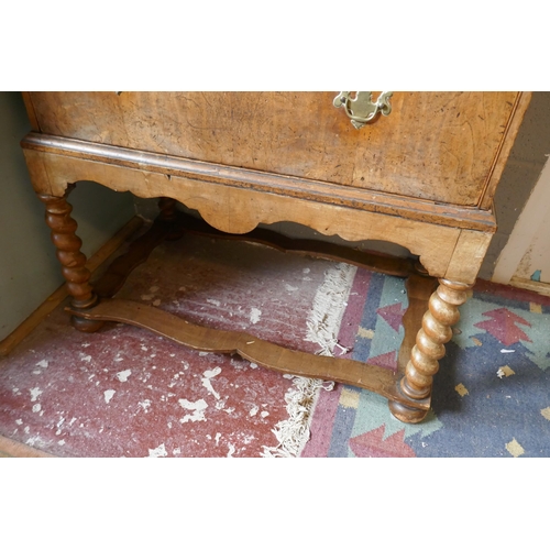 459 - Early walnut chest on stand - Approx size: W: 95cm D: 52cm H: 132cm