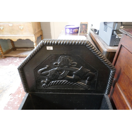 461 - Large ebonised log bin