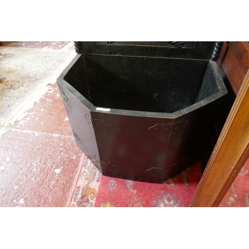 461 - Large ebonised log bin