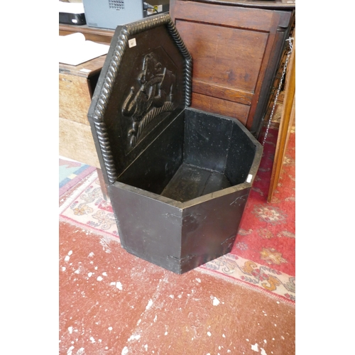 461 - Large ebonised log bin