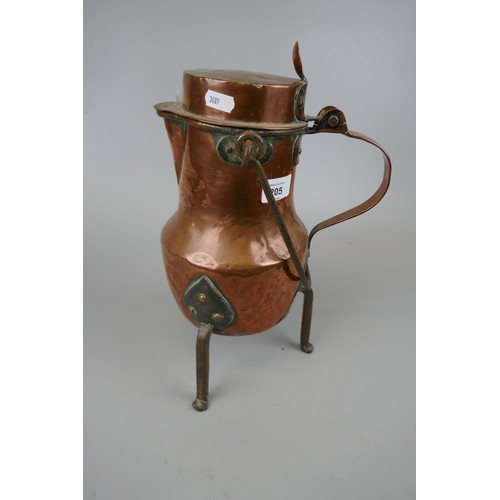 205 - Copper and brass jugs