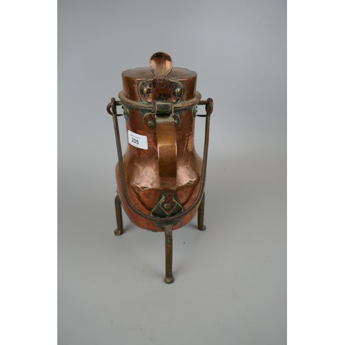 205 - Copper and brass jugs