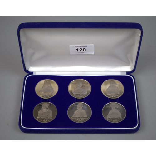 120 - 6 commemorative medallions of Henry VIII and his 6 wives