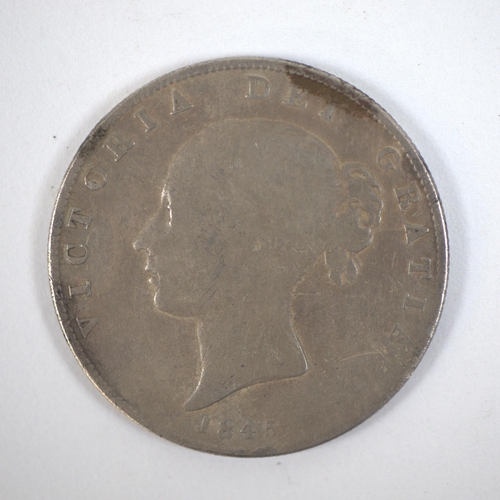 122 - 1845 silver Victorian crown