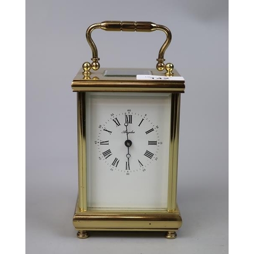 142 - Angelus carriage clock in original box