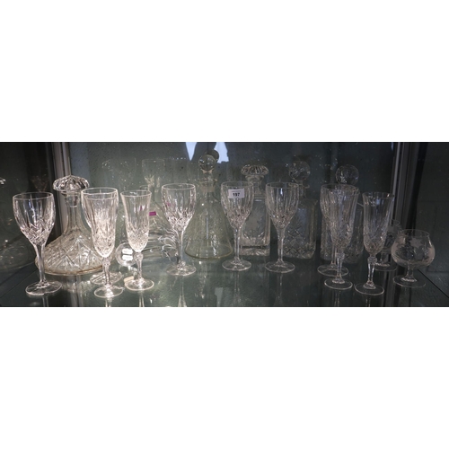 197 - Collection of decanters together with a collection of Stuart crystal glasses