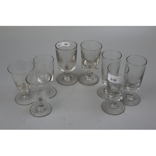 210 - Collection early glasses to include a pair and set of 3