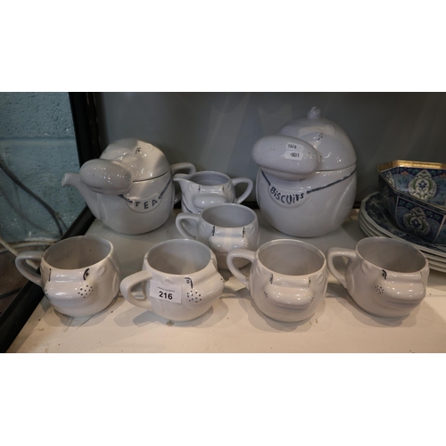 216 - Hippo themed tea service