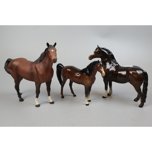 218 - 3 Beswick horses