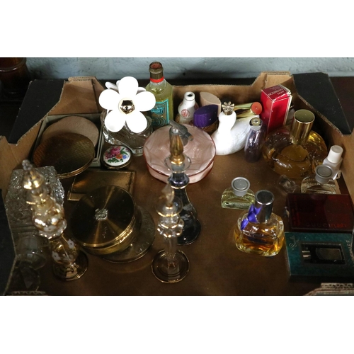 251 - Collection of perfume bottle and compacts etc