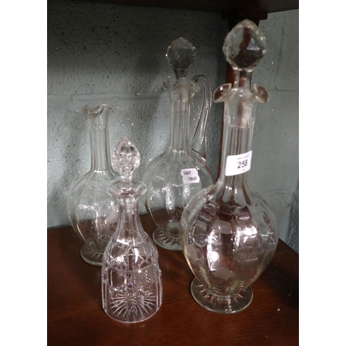 258 - Collection of cut glass decanters