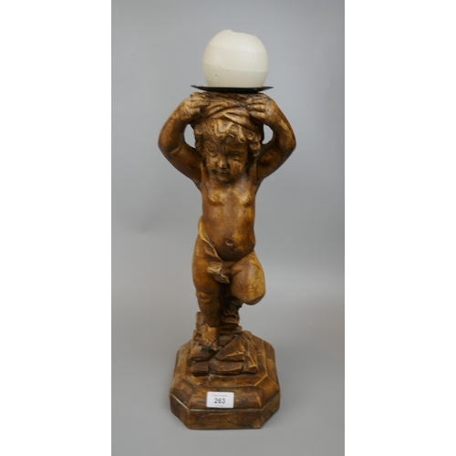 263 - Candle holder in the form of a cherub