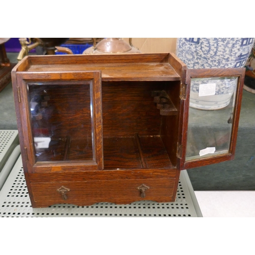 287 - Small glass fronted smokers cabinet