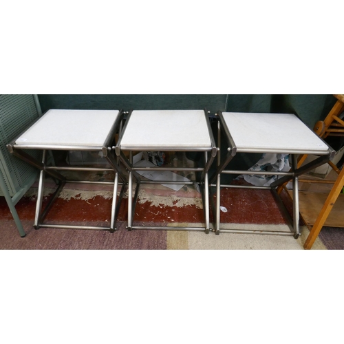 288 - 3 marble topped occasional tables