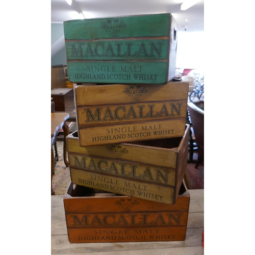 319 - Set of 4 graduated Macallan advertising crates