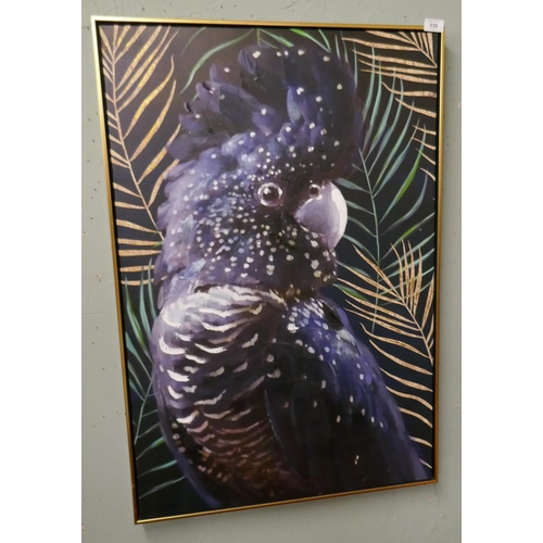 330 - Mixed media parrot canvas