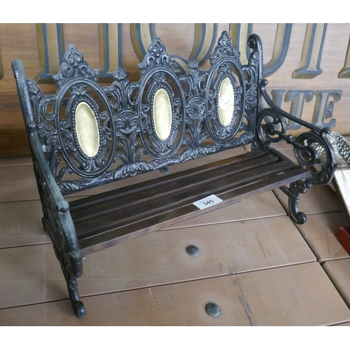 345 - Miniature cast iron garden bench