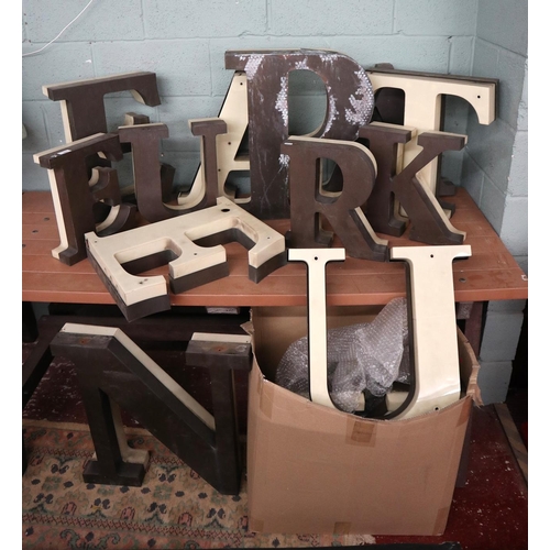 351 - 15 hand made copper illuminated letters from a shop front in Germany