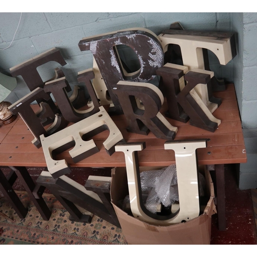 351 - 15 hand made copper illuminated letters from a shop front in Germany