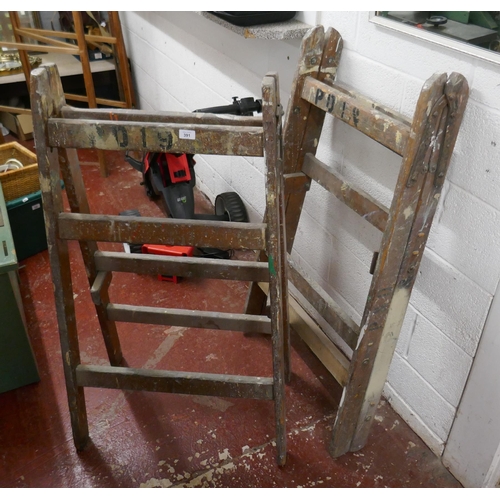 391 - Pair of vintage trestles marked A Bratt and son