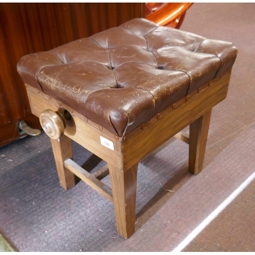 399 - Leather topped piano stool